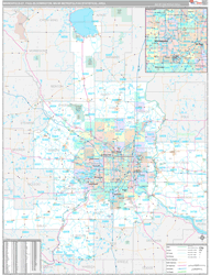 Minneapolis-St. Paul-Bloomington Metro Area Wall Map Premium Style 2024